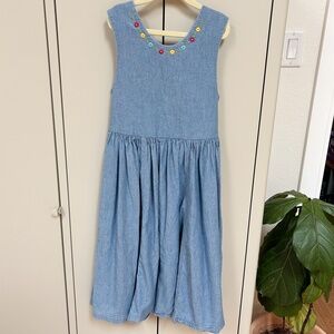 VINTAGE Laura Ashley Mother & Child Girl’s Blue Denim Dress tank dress - sz 7